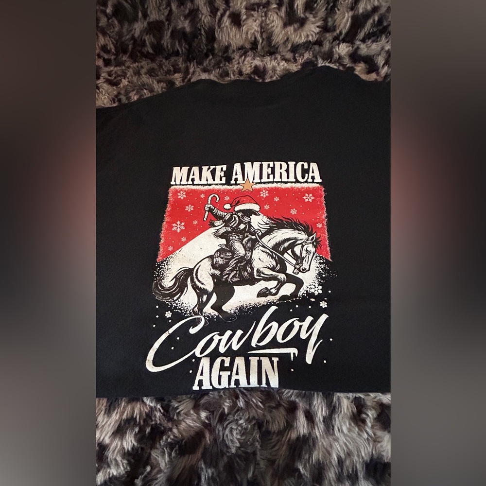 Iron oath, apparel, Black large T-shirt
 “ make America Cowboy again” - Picture 2 of 14